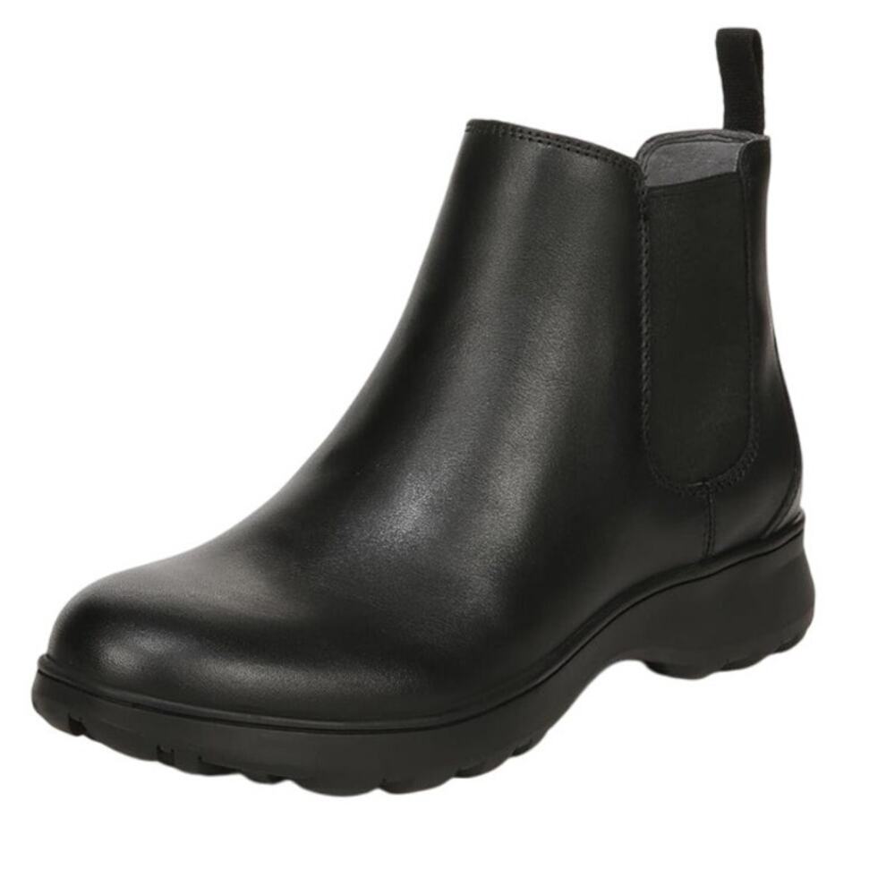 New Vionic Black Leather Chelsea Boot Evergreen Ankle Boots Women's Size 8